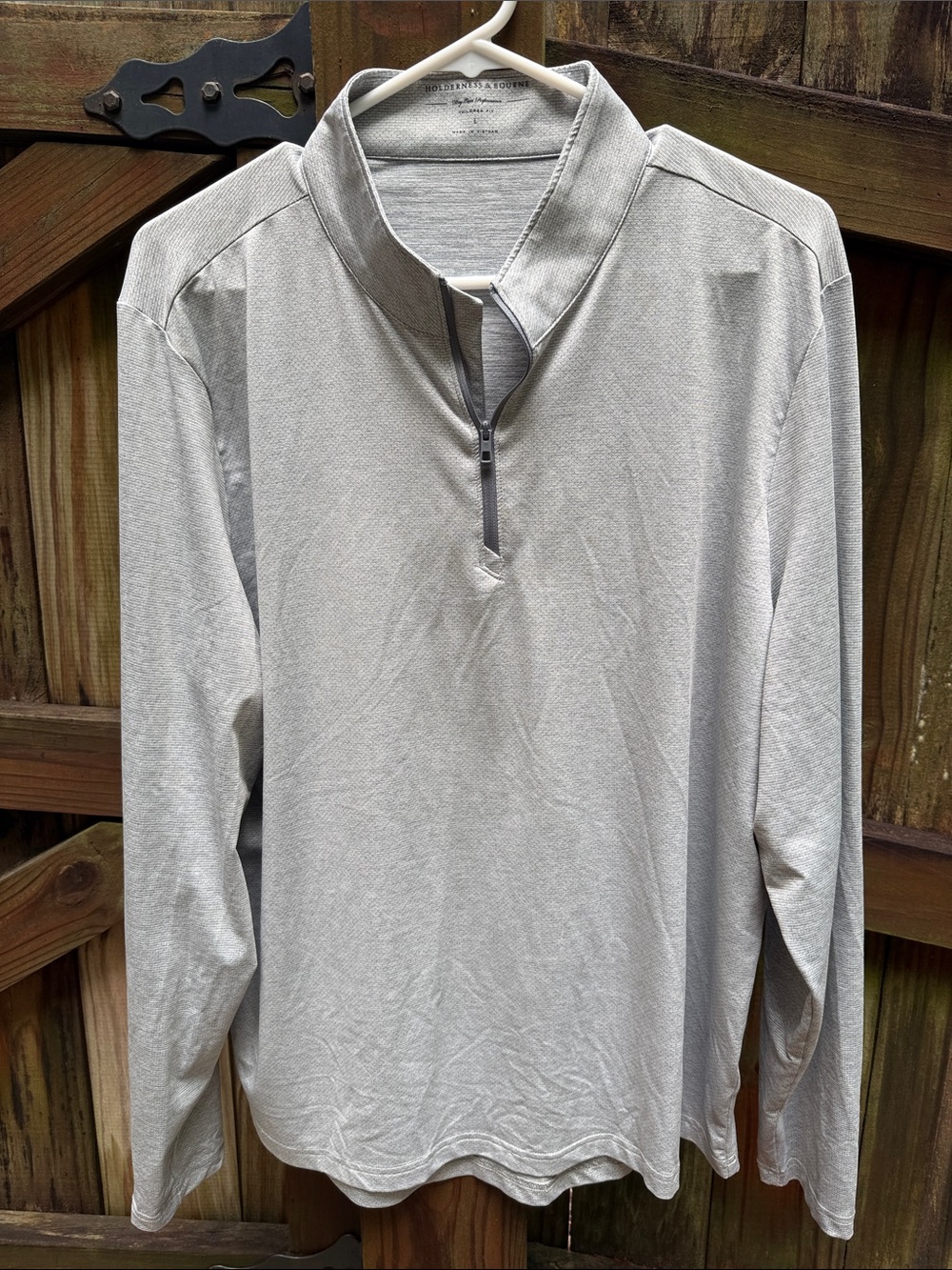 Holderness & BourneLight Gray Quarter-Zip Pullover